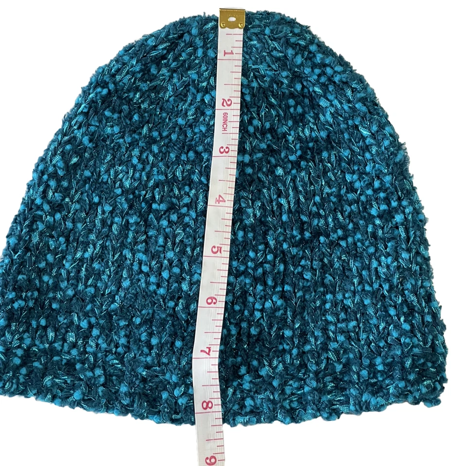 Gorro Liz Claiborne Hilado Otoño Invierno Turquesa Azul Aqua Foto 4 de 4