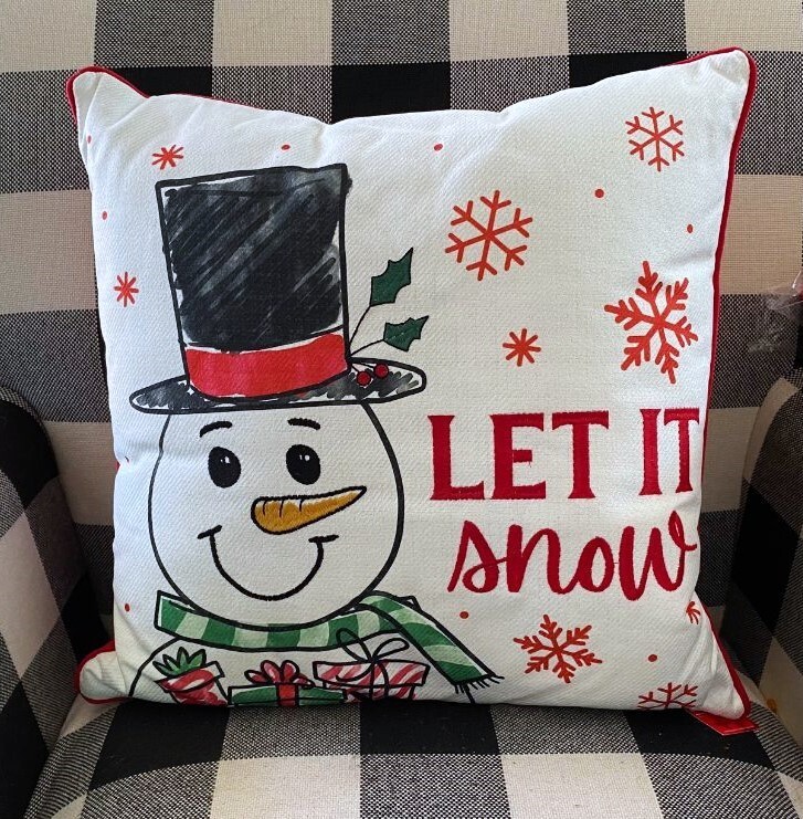 burton BURTON RUDOLPH SNOWMAN Let it SNOW Christmas PILLOW New