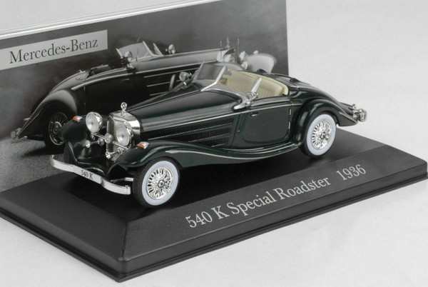 Mercedes-Benz 540K Special Roadster W29 1936 GrüN 1:43 Modellauto IXO Altaya-image