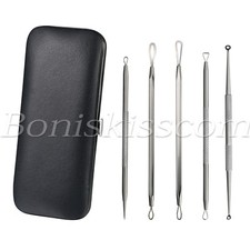 5pcs Blackhead Remover Cleaner Acne Blemish Needle Pimple Extractor Beauty Tool