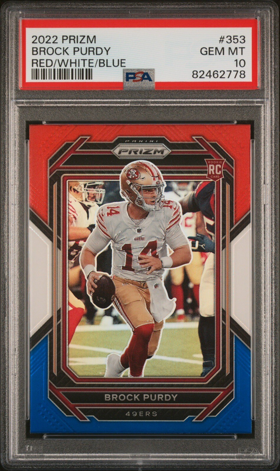 Brock Purdy Panini Prizm #353 Red/White/Blue