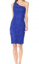 ELIZA J ONE SHOULDER LACE BLUE SHEATH DRESS sz  6