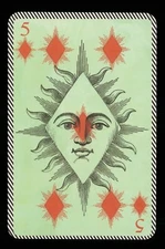 Transformation playing card Christian Lacroix 5 of Diamonds Q70d