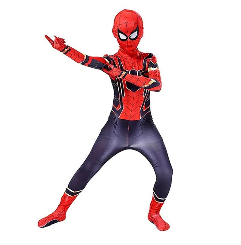 Superhero Spiderman Cosplay Costume Bodysuit Jumpsuit For Kids Holiday Party - Image 4 of 4