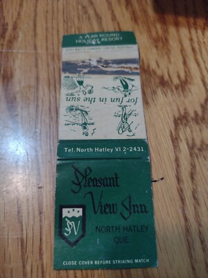 . Matchbook Cover: Pleasant View Inn. NORTH HATLEY, QUE. MB186