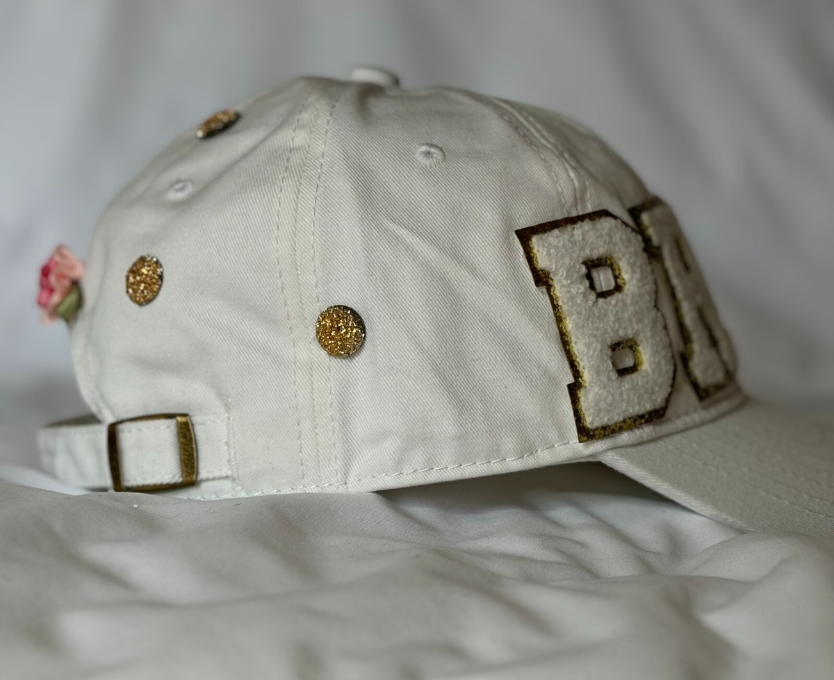 NEW White Bride Cap with appliqué for wedding, bachelorette 
