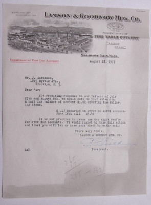 1927 Lamson Goodnow J Abramson Brooklyn NYC Signed Ephemera L901C