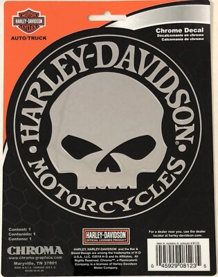Harley-Davidson Willie G Skull Chrome Classic Graphix Sticker Decal NEW