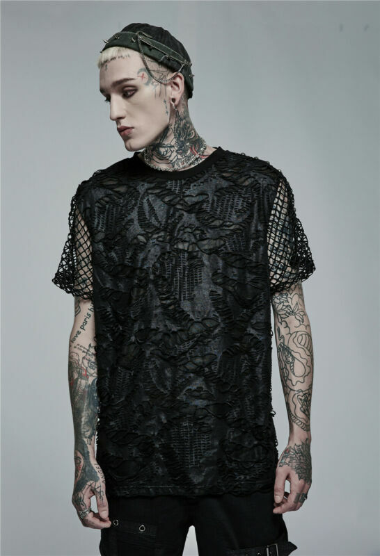 【ariadnaw】 Distressed punk short top ariadnaw】 Distressed punk short top