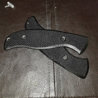 Spyderco Mule team Custom Knife handle Scales and Sheath kit Black coarse 1