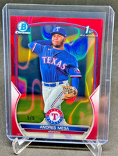 2023 Bowman Chrome ANDRES MESA 1st RC Red Lava Refractor 5/5 #BCP-44 Rangers