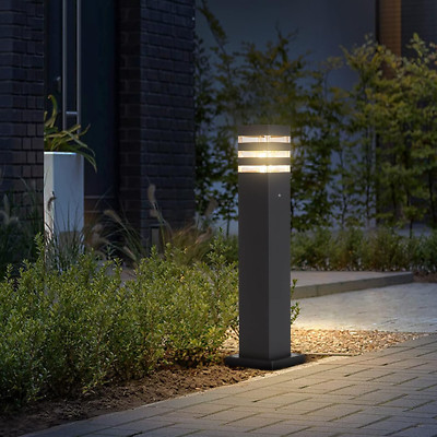 Black E26 Outdoor Path Lights, Waterproof Aluminum 12-Inch Landscape Lamp