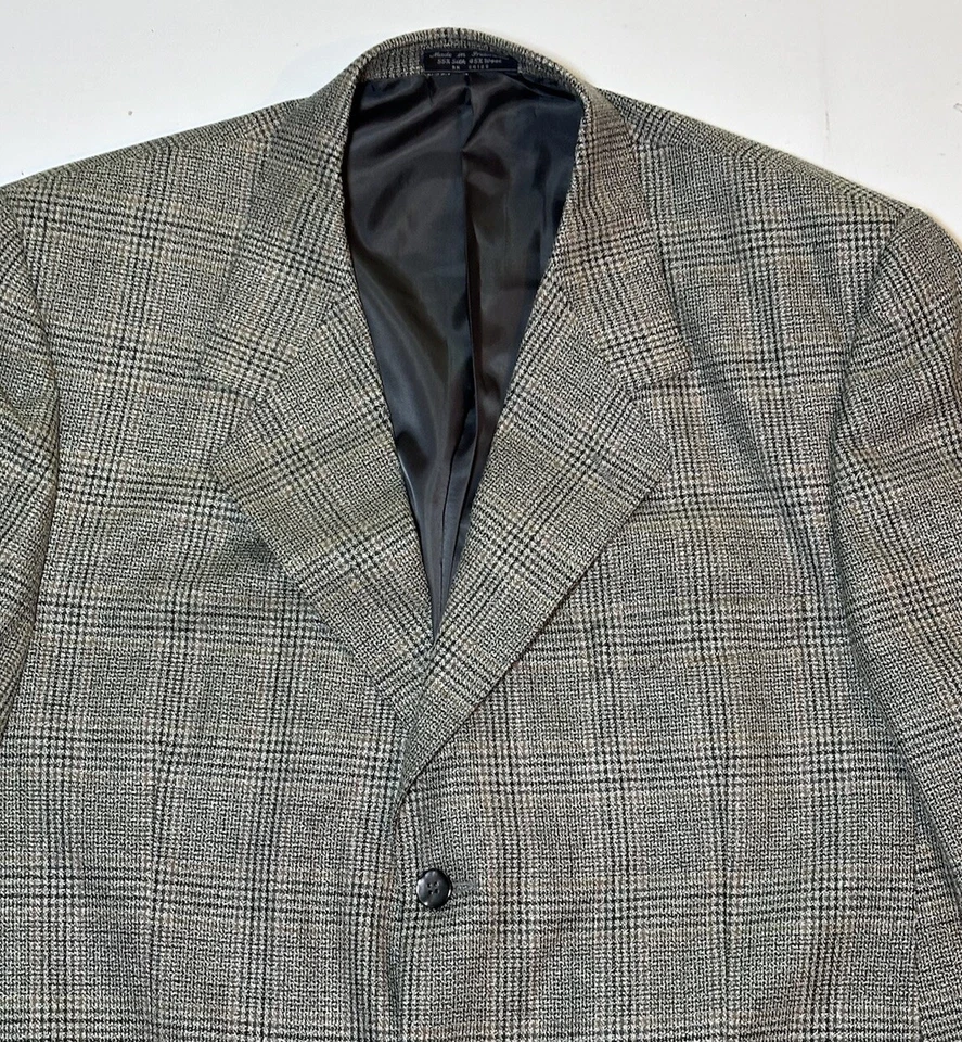 Abrigo Chaqueta Deportiva Jeffrey Banks Lana Seda 3 Botones Para Hombre Foto 4 de 4