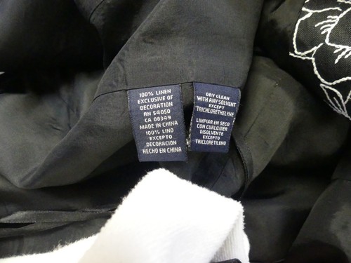 Jones of New York black linen jacket with white embroidery lined size 6 - Picture 4 of 6