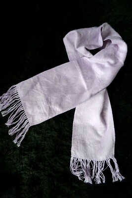 Alpaca Camargo Schal aus Peri blass-rosé 23x180cm lange Fransen gesticktes Logo 