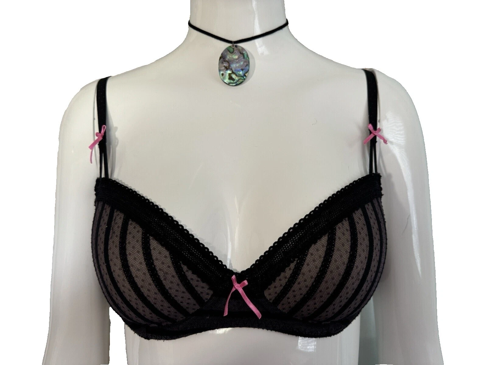 Betsey Johnson Black Striped Bras & Bra Sets for Women