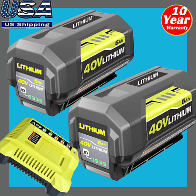NEW 40V 6.0Ah Battery / Charger For Ryobi 40 Volt Lithium OP4050 OP40602