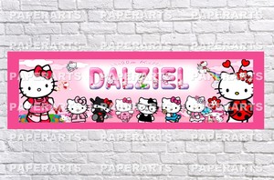 Personalized Hello Kitty Name Poster with Border Mat Custom Banner Art Decor