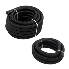 6 8 10AN Nylon Braided Fuel Line Hose Fuel Line Oil Feed Line CPE 20 10FT Black