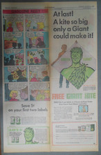 Green Giant Ad: Free Green Giant Kite Premium from 1968 Size: 15 x 22 inches