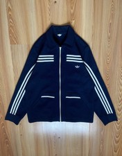 Vintage Adidas Originals Track Jacket 70s 80s Made in West Germany Navy Zip
