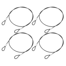 Edelstahl Stahlseil mit Schlaufen, 50cm, Schwarz, 4 Stk.