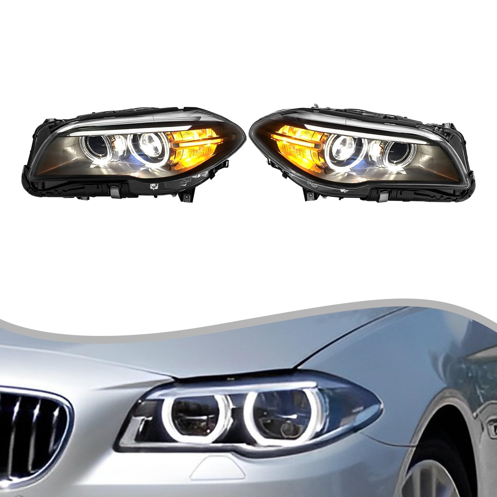 Xenon Headlights for 2014 2015 2016 2017 BMW 5 Series F10 F18 Driver Passenger