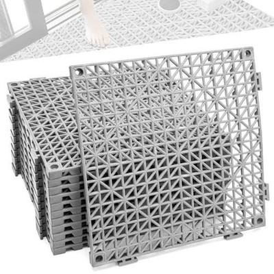 Johahtang 12 Pcs Drainage Mat Modular Interlocking Cushion 11.8 X 11.8 Garage