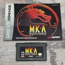 Mortal Kombat Advance Cart and Manual Nintendo Gameboy Advance GBA Authentic 