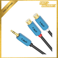 3.5 mm to 2 RCA Cable Stereo Audio Adapter Extension Gold Plated Connector