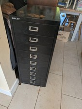 Bisley Vintage Filing Cabinet 9 Drawer Industrial Style Storage