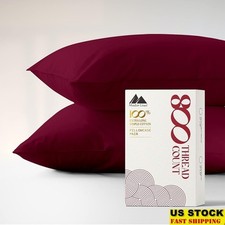 Egyptian Cotton Pillow Cases Set of 2 Soft Luxurious 800 Thread Count Durable US
