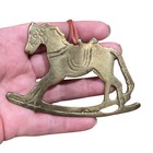 Vintage Solid Thin Brass Rocking Horse Christmas Ornament — photo 2