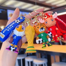 2026 World Cup Cartoon Mascot Keychain Soccer...