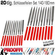 20-tlg Schlüsselfeilen Nadelfeilen Präzisions Modelbau Metall Feilen 140 / 180mm