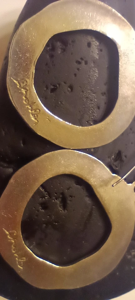 One Of A Kind : Designer Len Agrella Signed Snake Silver Earrings - Image 3 of 4