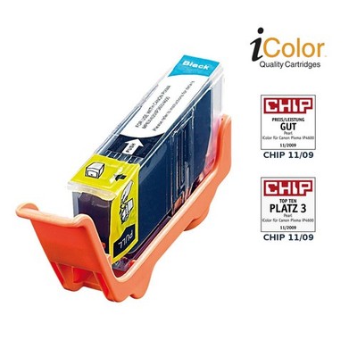 iColor Patrone für CANON (ersetzt CLI-521BK), photo-black mit CHIP