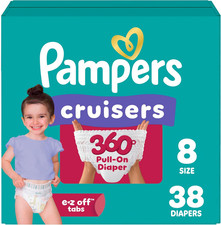Pampers Diapers - Cruisers 360  - Size 8, 38 Count, up to 100 Leakproof Fit, De