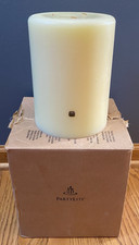 PartyLite Ivory Spiced Vanilla 3 Wick Round Pillar Candle 8" Unused 56818 NIB