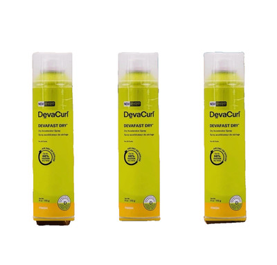 3PK DEVACURL DEVAFAST DRY ACCELERATOR SPRAY 6oz DRIES HAIR 66% FASTER DEVA CURLS