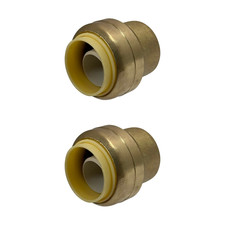 2 Pack XFITTING Push Fit Cap 3/4 inch, 3/4", Push to Connect End Cap Plug, Brass