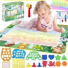 Tappeto Magico,Tappetino Doodle da Disegno ad Acqua Con Accessori,120x90cm