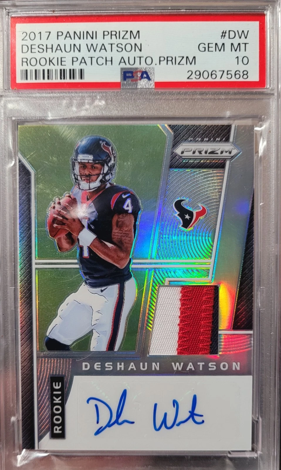 Deshaun Watson Panini Prizm Rookie Patch Autograph Prizm #DW Base