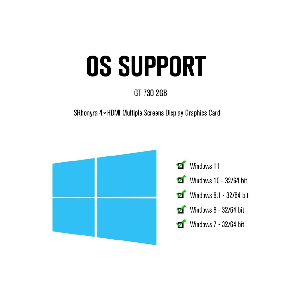 GT 730 2GB DDR3 4 Monitors HDMI Video Card for Desktop PC, 64 Bits Support U3... - Image 4 of 4