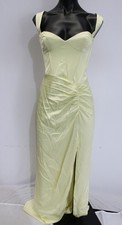 Christian Siriano Bridal X Azazie Women's Sheath Satin Dress AC2 Lemon Size: A12