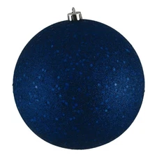 Vickerman 8" Contemporary Plastic Ball Ornament in Sequin Sea Blue