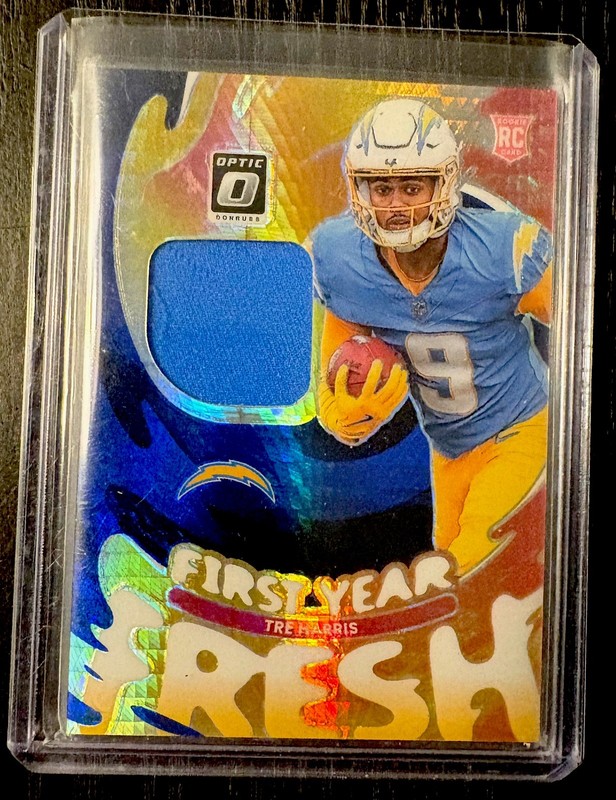 2025 Panini Optic First Year Rookie Patch Tre Harris Los Angeles Chargers 