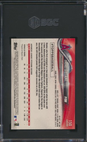2018 Topps Chrome Shohei Ohtani 150 RC Los Angeles Angels Rookie SGC 10 GEM MINT - Bild 4 von 4