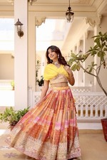 LEHENGA CHOLI INDIAN BOLLYWOOD WEDDING PARTY WEAR INDO WESTERN GOWN NWOT
