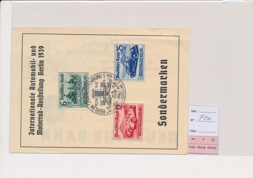 LS72850 Germany 1939 Reich car expo FDC used
